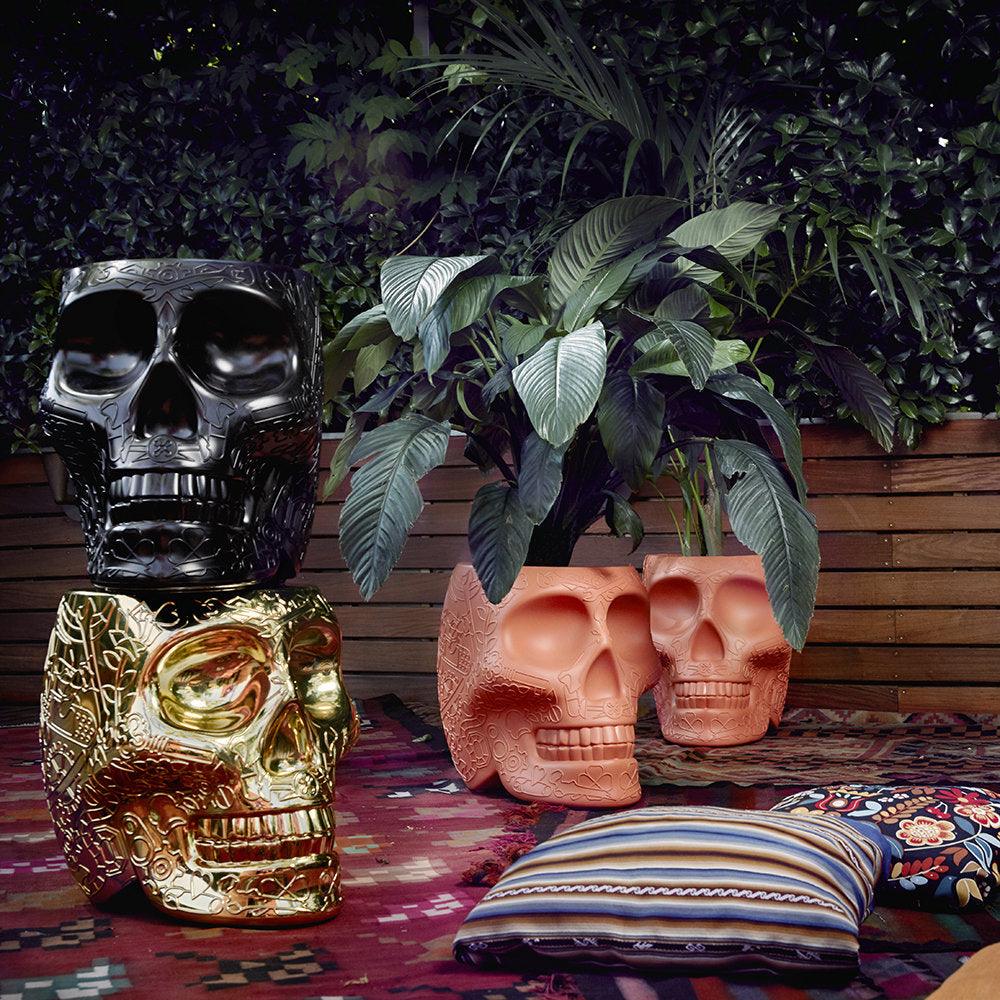 Scaun / masuta Mexico Skull Stool/Side Table - Gold - PARIS14A.RO