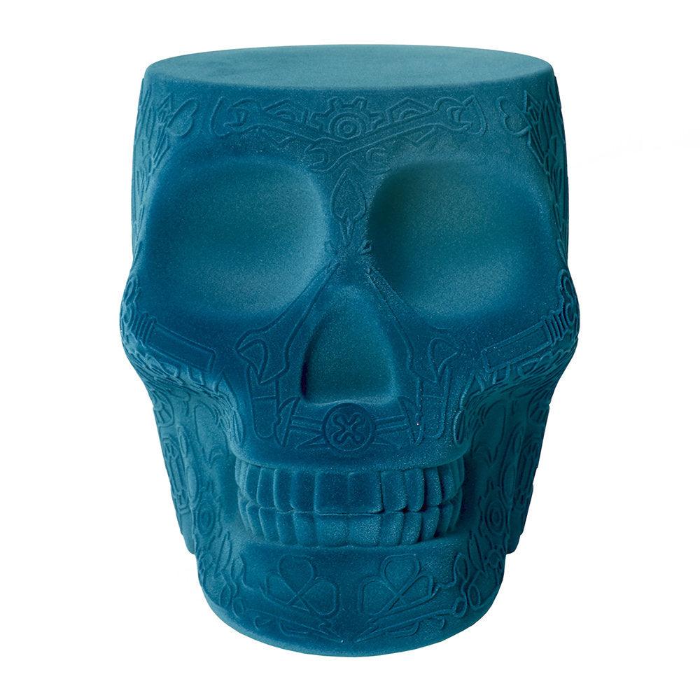 Scaun / masuta Mexico Skull Velvet Stool/Side Table - Light Blue - PARIS14A.RO