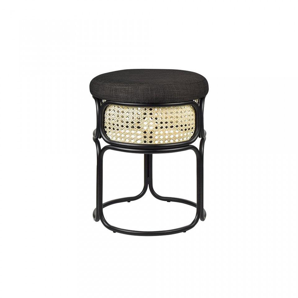 Scaunel negru/crem din otel si poliester Hoops Stool Versmissen - PARIS14A.RO