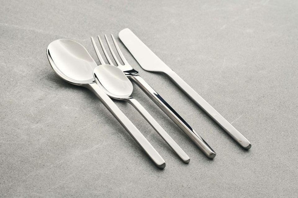 Set 16 tacamuri argintii din inox Carved Cutlery Bolia - PARIS14A.RO