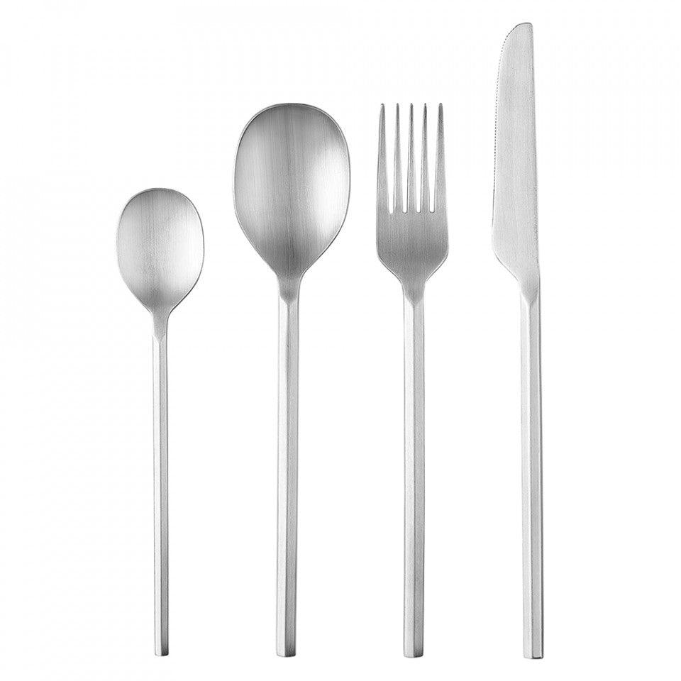 Set 16 tacamuri argintii din inox Zeppelin Bolia - PARIS14A.RO