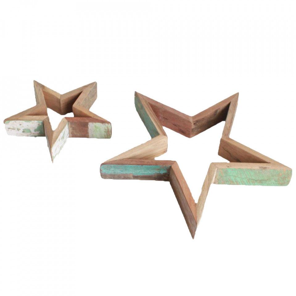 Set 2 decoratiuni multicolore din lemn reciclat 30 cm Ahoy Raw Materials - PARIS14A.RO