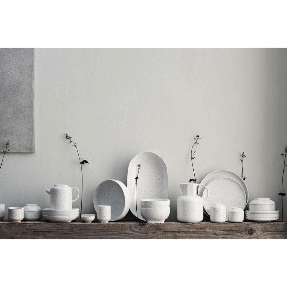 Set 2 farfurii intinse albe din ceramica 19 cm Forma Bolia - PARIS14A.RO