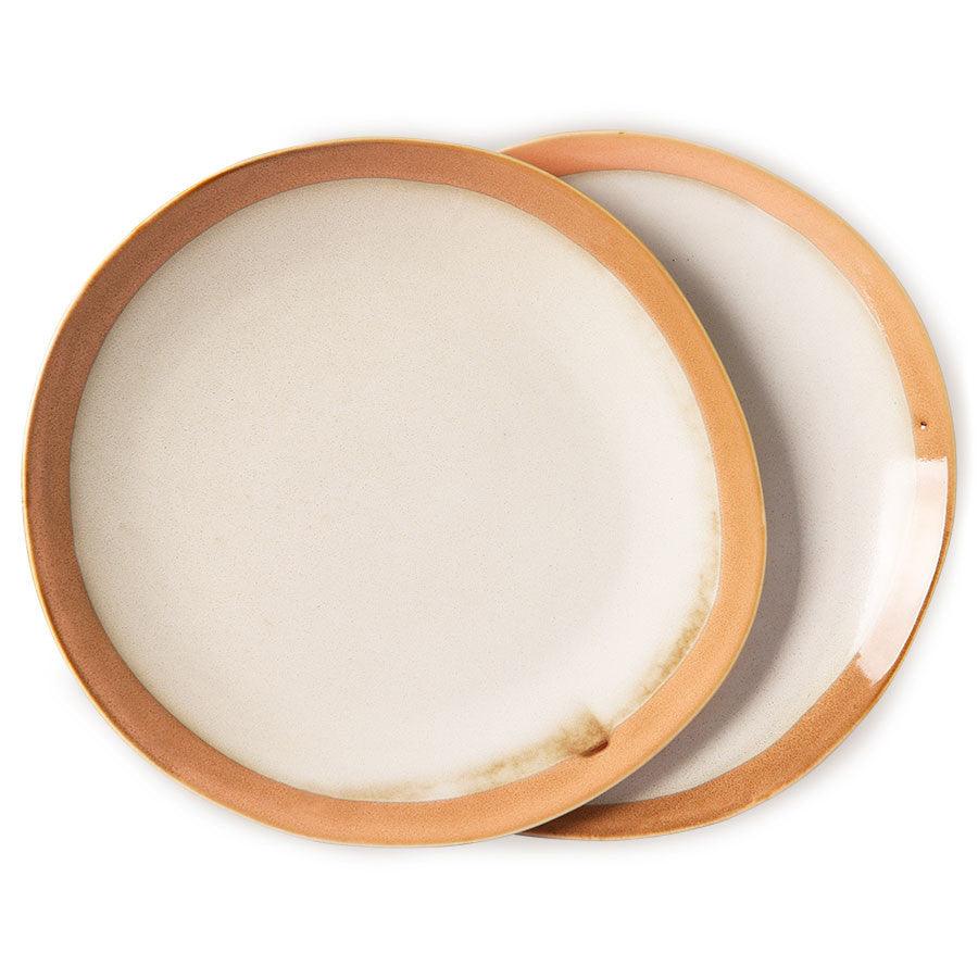 Set 2 platouri multicolore din ceramica 29 cm Earth HK Living - PARIS14A.RO