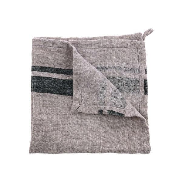 Set 2 prosoape de bucatarie gri din in 45x45 cm Striped Linen HK Living - PARIS14A.RO