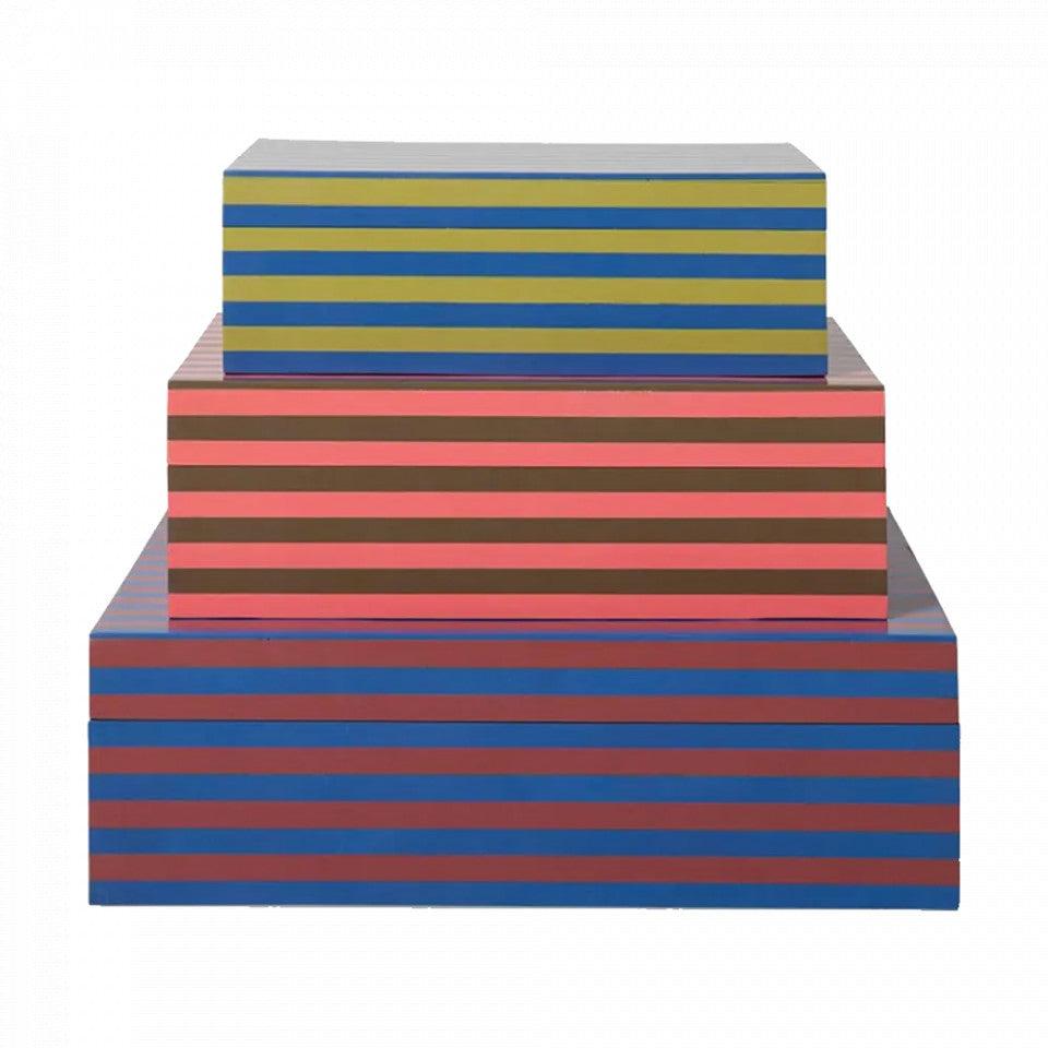 Set 3 cutii multicolore din polirasina si MDF Dusk HK Living - PARIS14A.RO