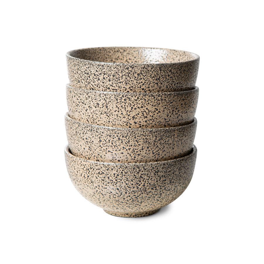 Set 4 boluri grej din ceramica 13 cm Gradient HK Living - PARIS14A.RO
