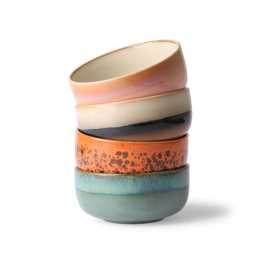 Set 4 boluri multicolore din ceramica 12 cm Dessert HK Living - PARIS14A.RO