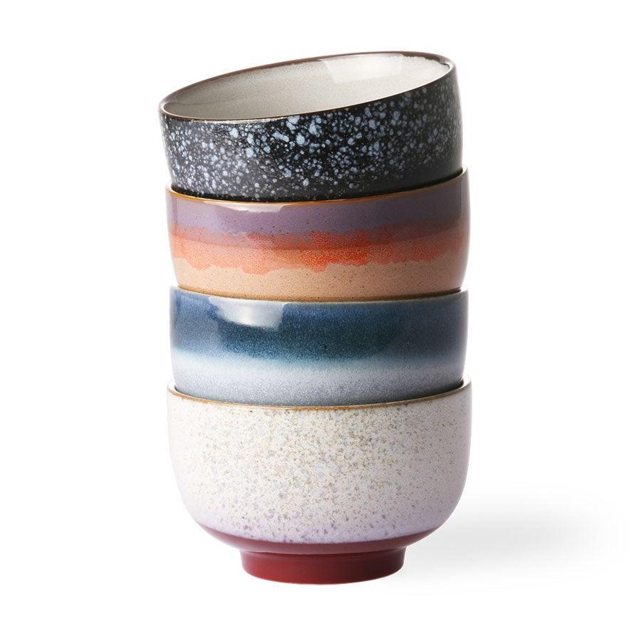 Set 4 boluri multicolore din ceramica 13 cm Noodle HK Living - PARIS14A.RO
