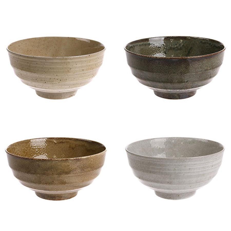 Set 4 boluri multicolore din ceramica 16 cm Japanese Noodles HK Living - PARIS14A.RO