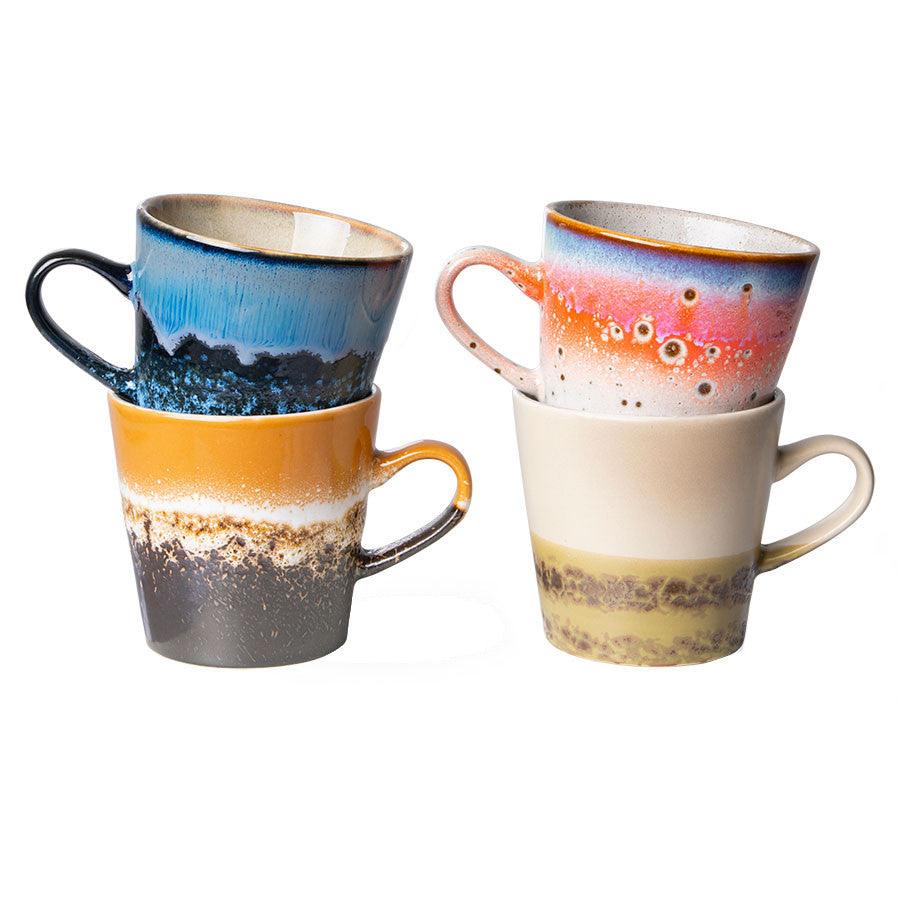 Set 4 cesti multicolore din ceramica 260 ml 70s HK Living - PARIS14A.RO