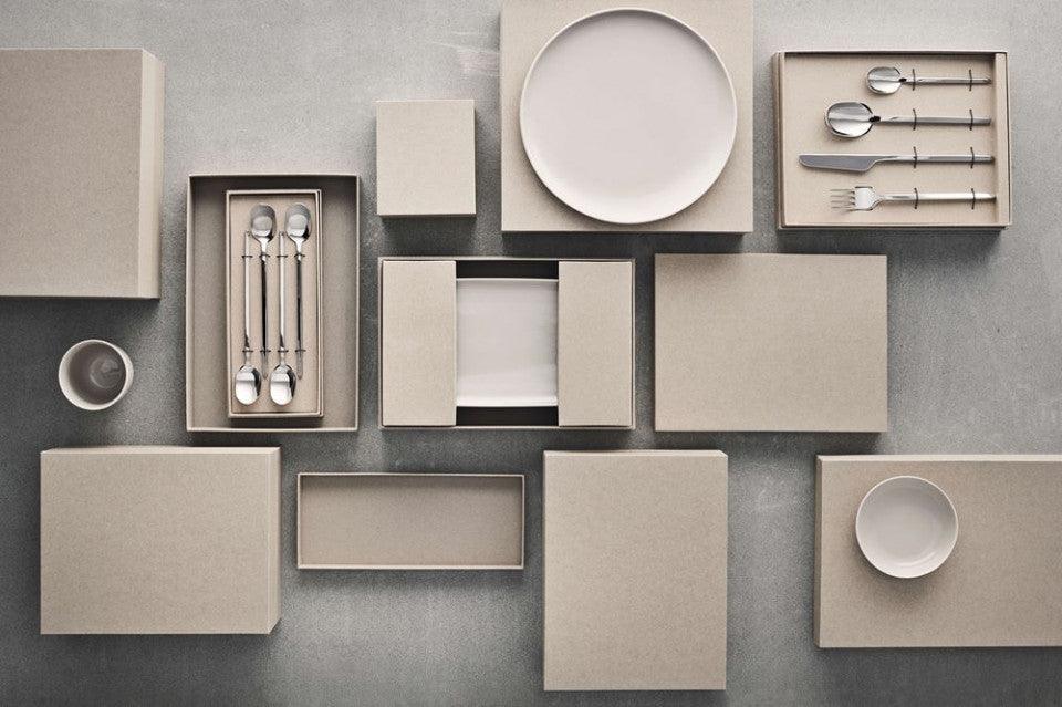 Set 4 lingurite argintii din inox Carved Latte Bolia - PARIS14A.RO