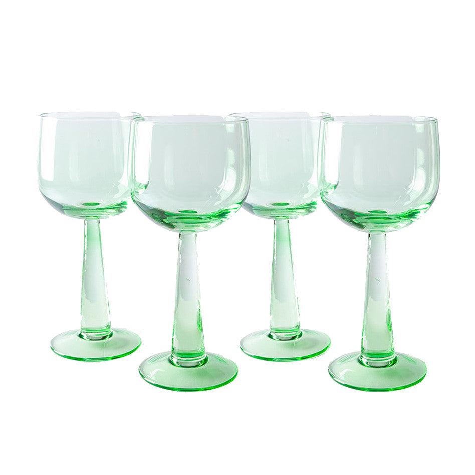 Set 4 pahare pentru vin verzi din sticla 200 ml Emerald HK Living - PARIS14A.RO
