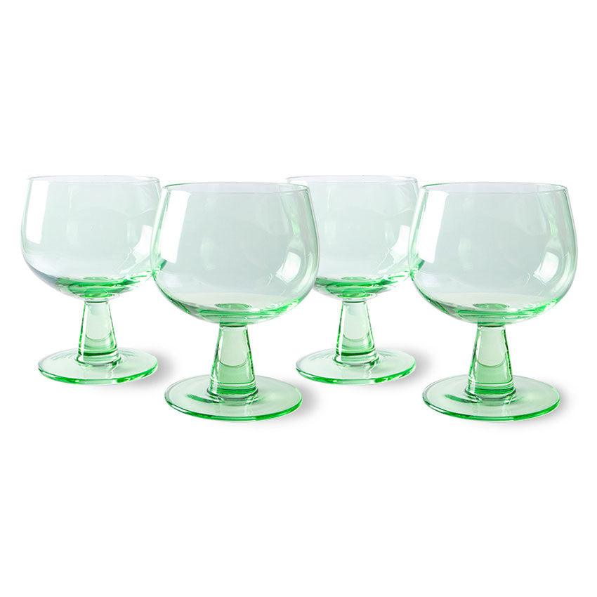 Set 4 pahare pentru vin verzi din sticla 250 ml Emeralds HK Living - PARIS14A.RO