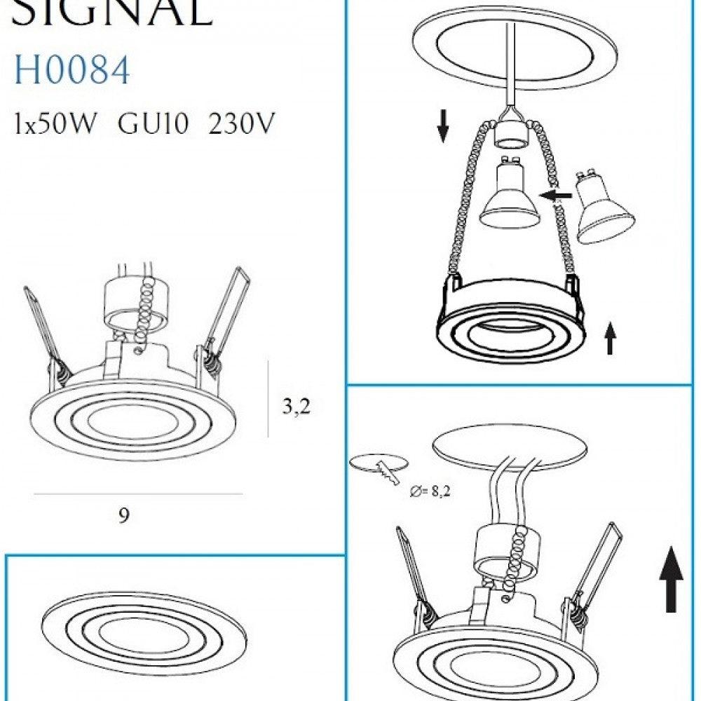 Spot incastrabil SIGNAL I Culoare alba MAXLIGHT H0084 - PARIS14A.RO