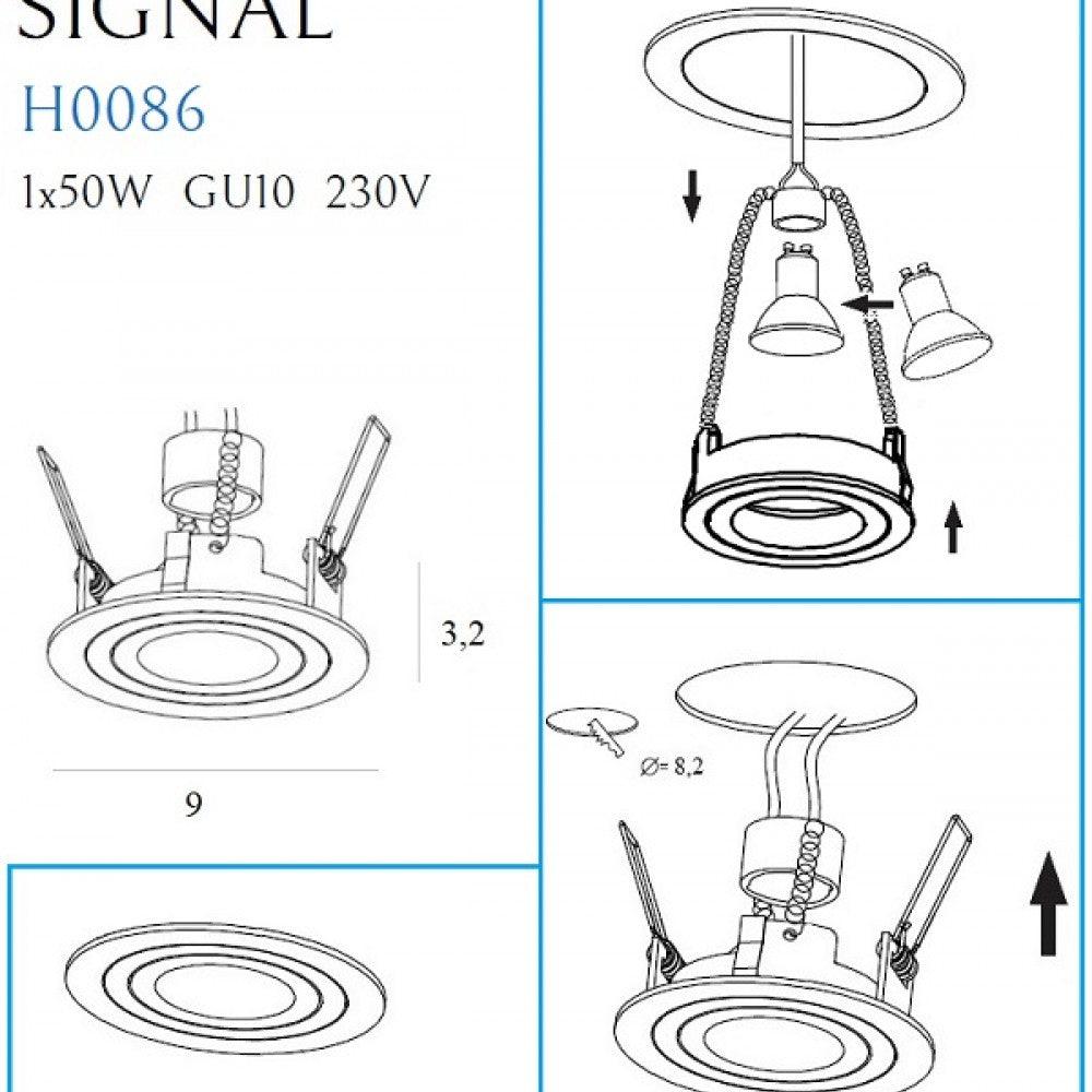 Spot incastrabil SIGNAL I Culoare neagra MAXLIGHT H0086 - PARIS14A.RO