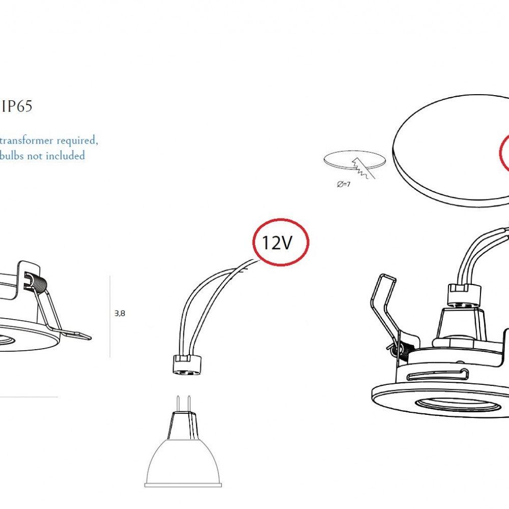 Spot incastrat AQUA IP65 Rotund Crom MAXLIGHT H0045 - PARIS14A.RO