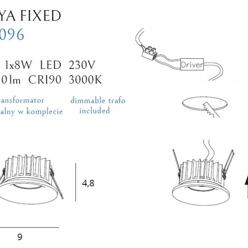 Spot incastrat MAX ARYA FIX ALB 8W MAXLIGHT H0096 - PARIS14A.RO