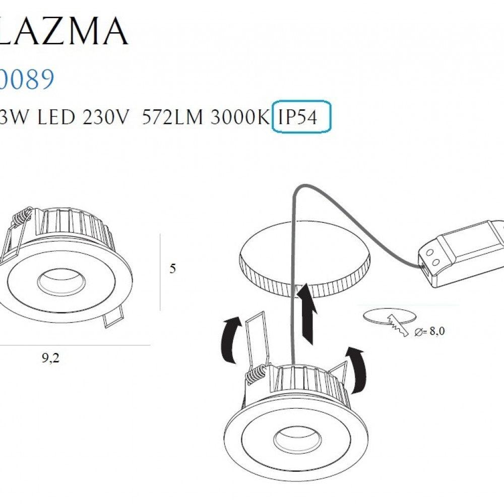 Spot incastrat PLAZMA Culoare alba IP54 MAXLIGHT H0089 - PARIS14A.RO