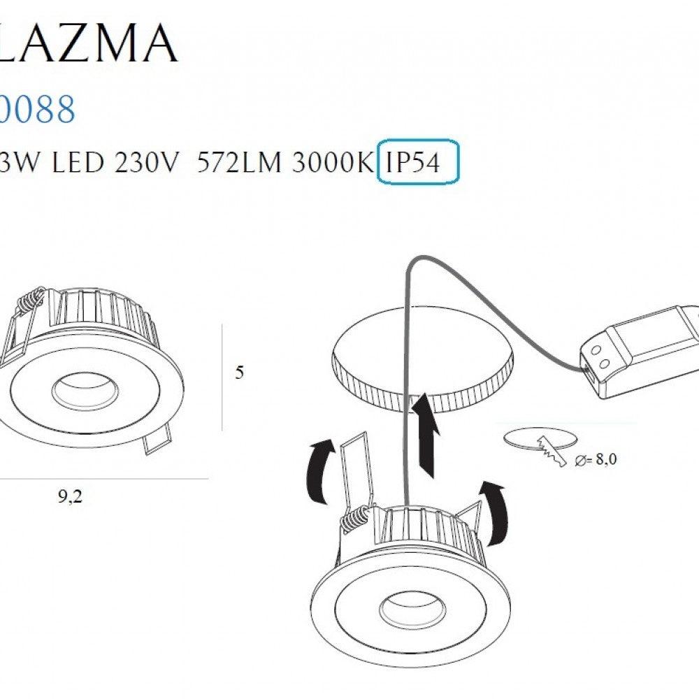 Spot incastrat PLAZMA Culoare neagra IP54 MAXLIGHT H0088 - PARIS14A.RO