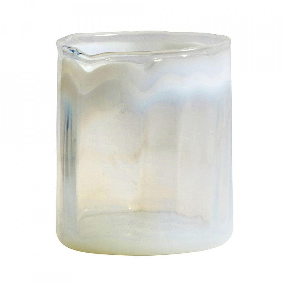 Suport lumanare alb din sticla 9 cm Kara Nordal - PARIS14A.RO