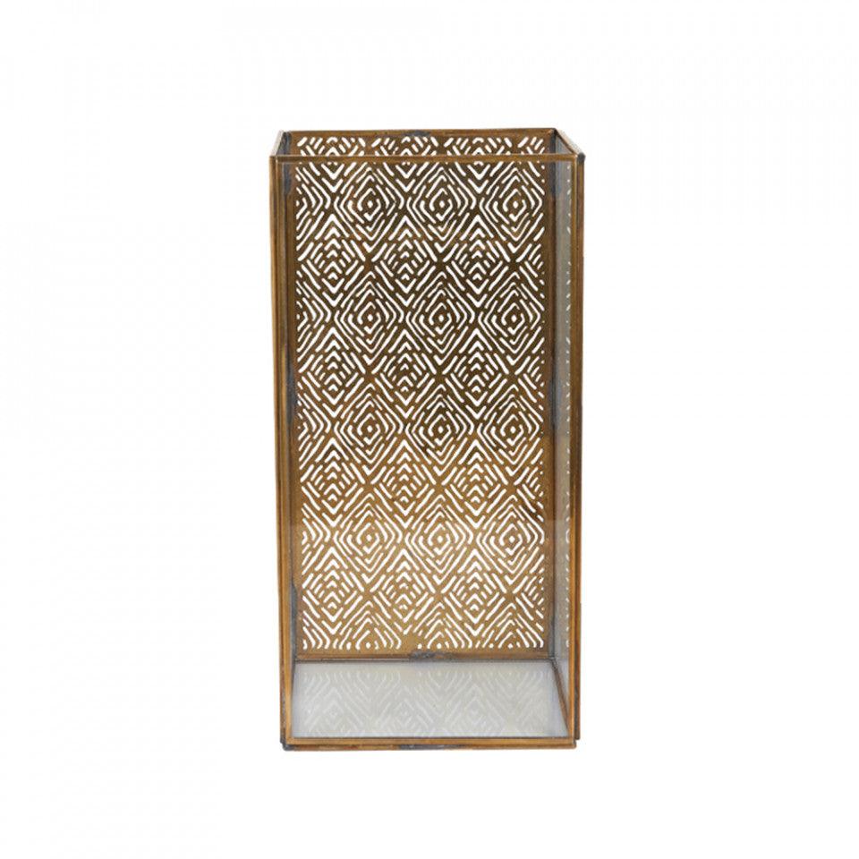 Suport lumanare din fier si sticla 30 cm Abeni LifeStyle Home Collection - PARIS14A.RO