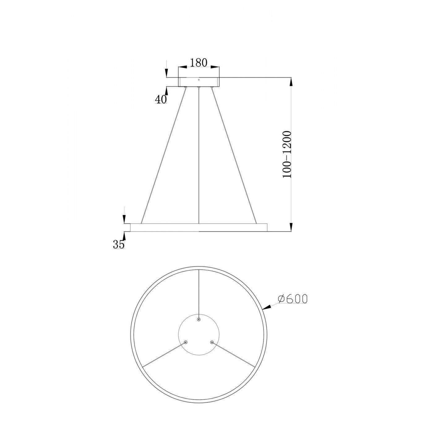 Suspensie Maytoni Rim, bronz, LED MOD058PL-L32BS4K - PARIS14A.RO