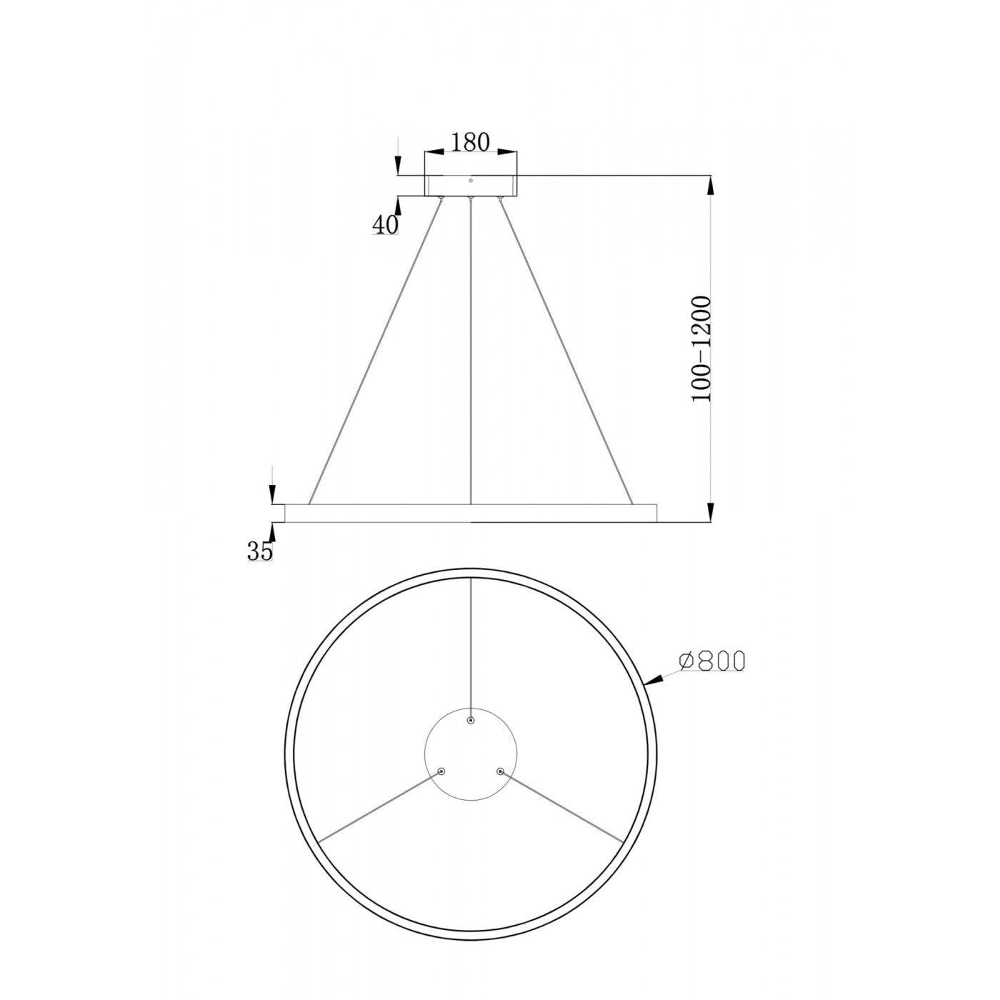 Suspensie Maytoni Rim,neagra, LED MOD058PL-L42B4K - PARIS14A.RO