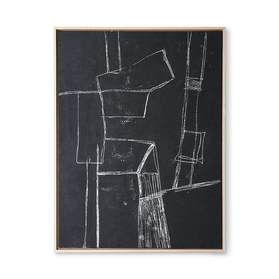 Tablou alb/negru din canvas si lemn 63x83 cm Brutalism HK Living - PARIS14A.RO