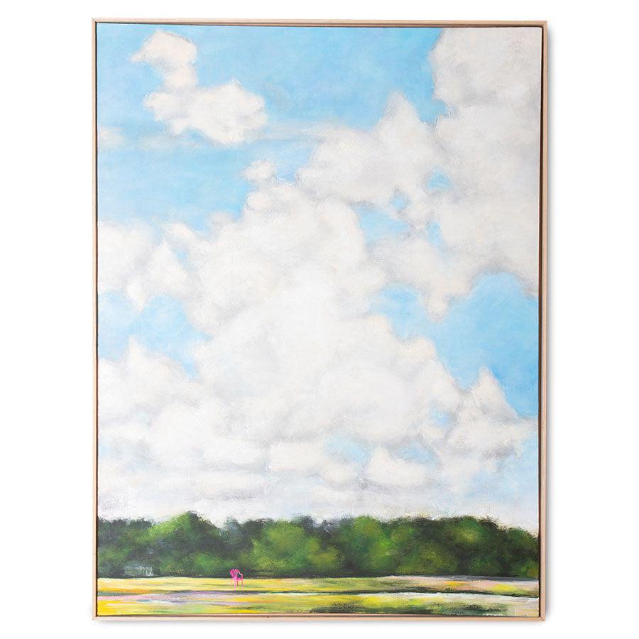 Tablou multicolor din canvas si lemn 123x163 cm Dutch Sky HK Living - PARIS14A.RO