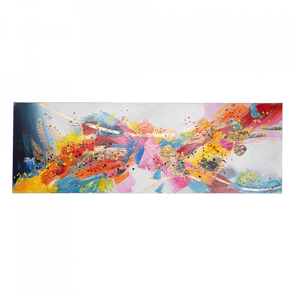 Tablou multicolor din lemn si canvas 50x150 cm Crown Bizzotto - PARIS14A.RO