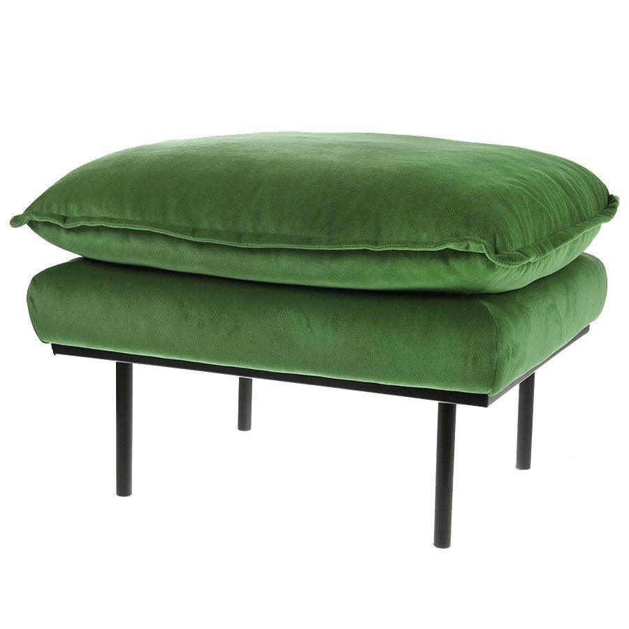 Taburet dreptunghiular verde din catifea si metal 65x72 cm Retro HK Living - PARIS14A.RO