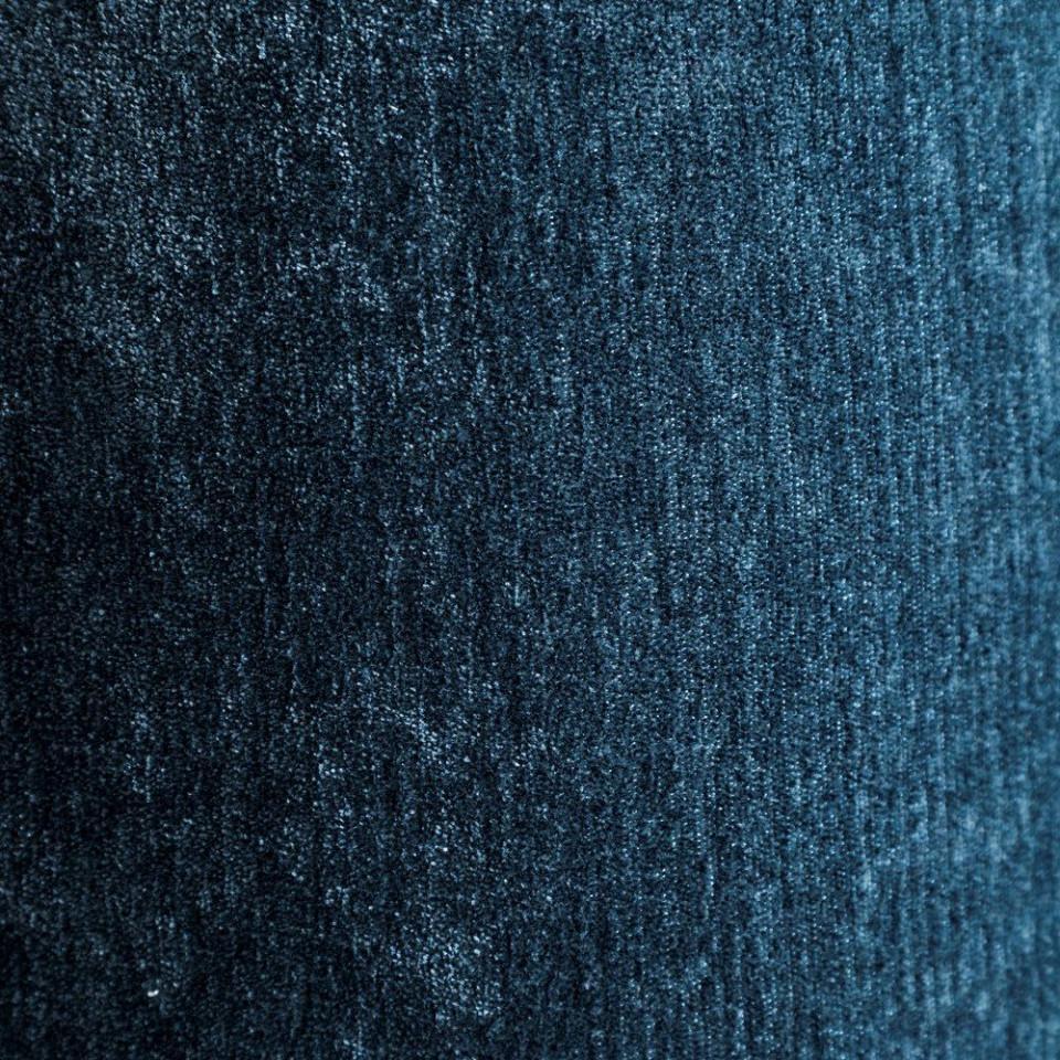 Taburet oval albastru din catifea si metal 40x60 cm Brush - PARIS14A.RO