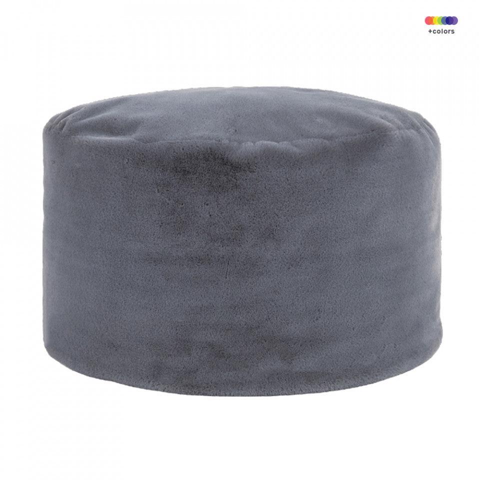 Taburet rotund gri din poliester 75 cm Lyall LifeStyle Home Collection - PARIS14A.RO