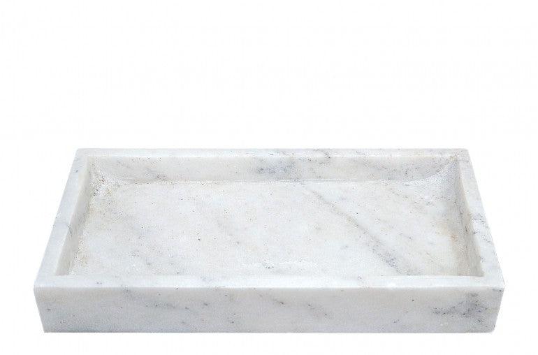 Tava alba din marmura 36,5x9,5x5 cm Marble Versmissen - PARIS14A.RO