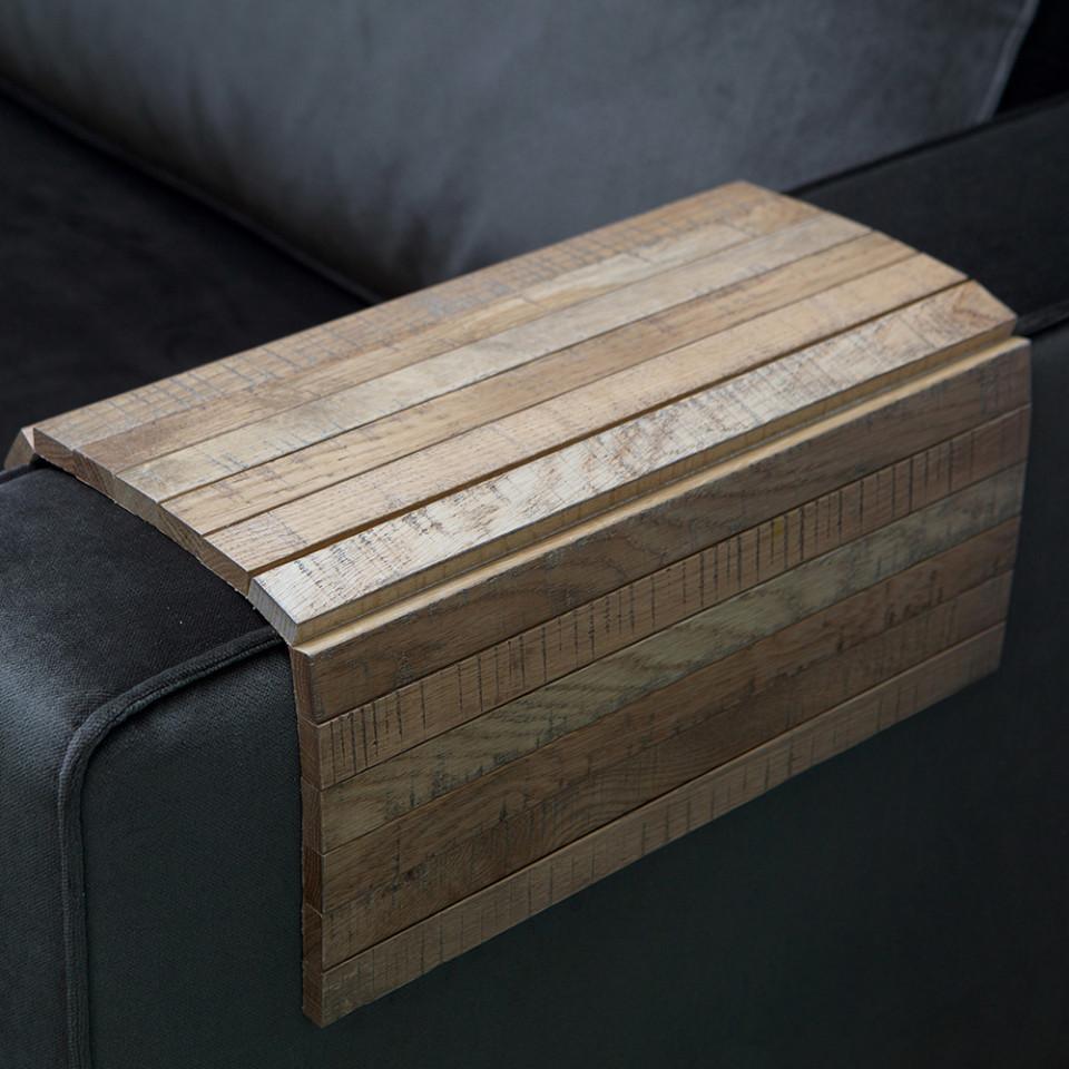 Tava maro din lemn de stejar pentru cotiera canapea 36x45 cm Flexible - PARIS14A.RO