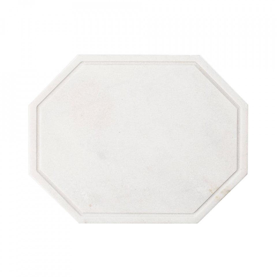 Tocator octagonal alb din marmura 25x32,5 cm Wonder Bolia - PARIS14A.RO