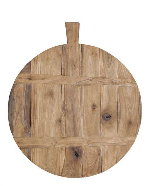 Tocator rotund maro din lemn de tec 50 cm Chris HK Living - PARIS14A.RO