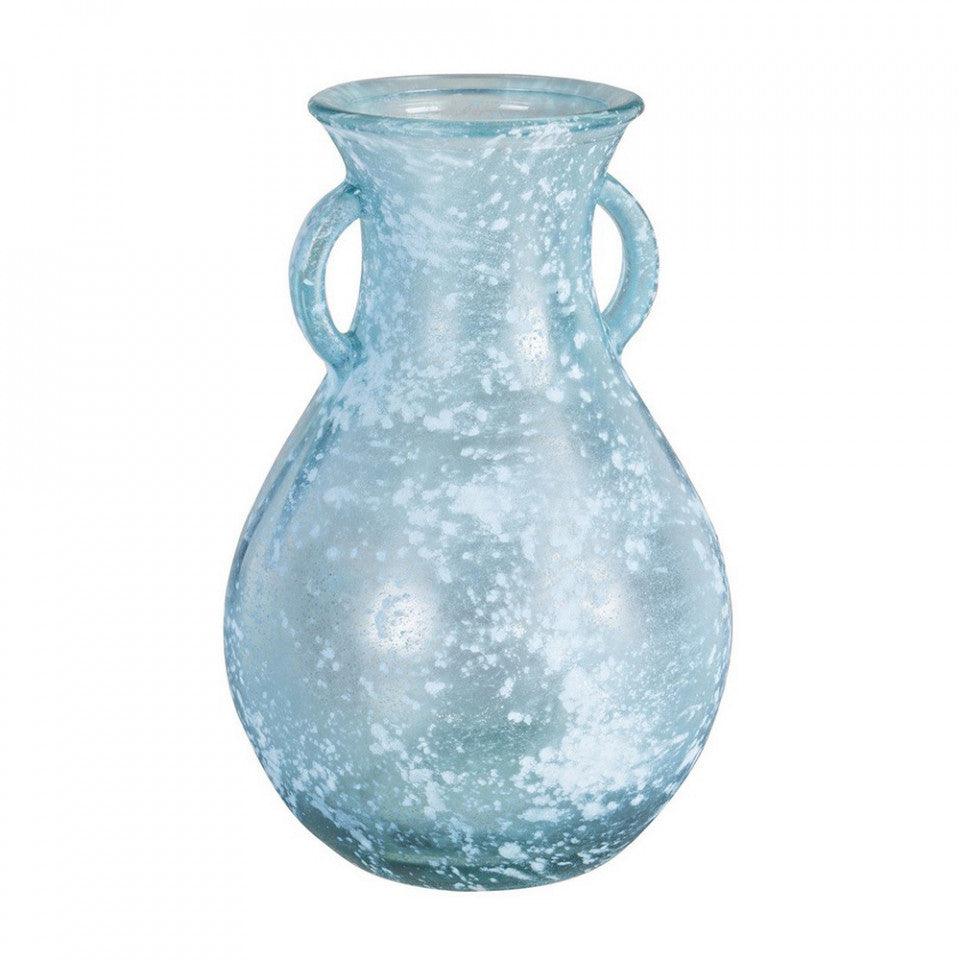 Vaza albastra din sticla reciclata 24 cm Arleen Bizzotto - PARIS14A.RO