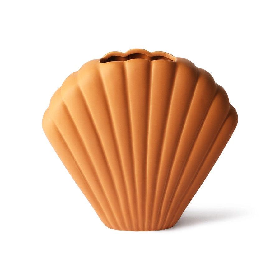 Vaza maro din ceramica 20,8 cm Shell Terra HK Living - PARIS14A.RO