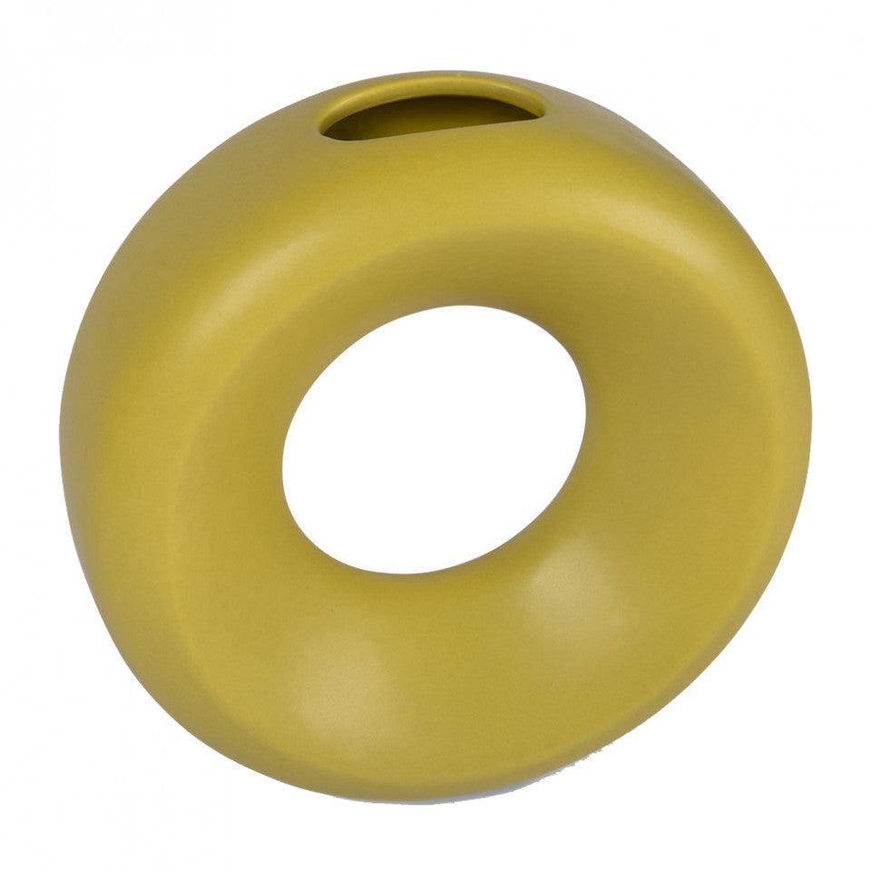 Vaza verde din ceramica 21 cm Circle HK Living - PARIS14A.RO