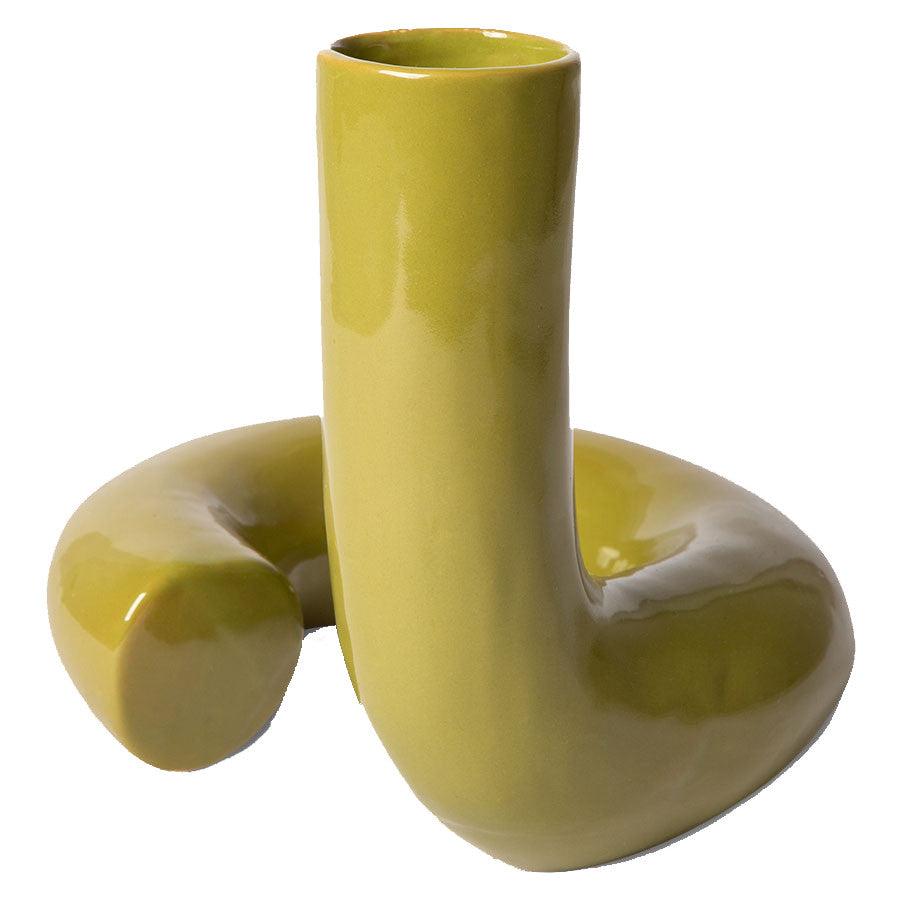 Vaza verde din ceramica 21 cm Objects HK Living - PARIS14A.RO