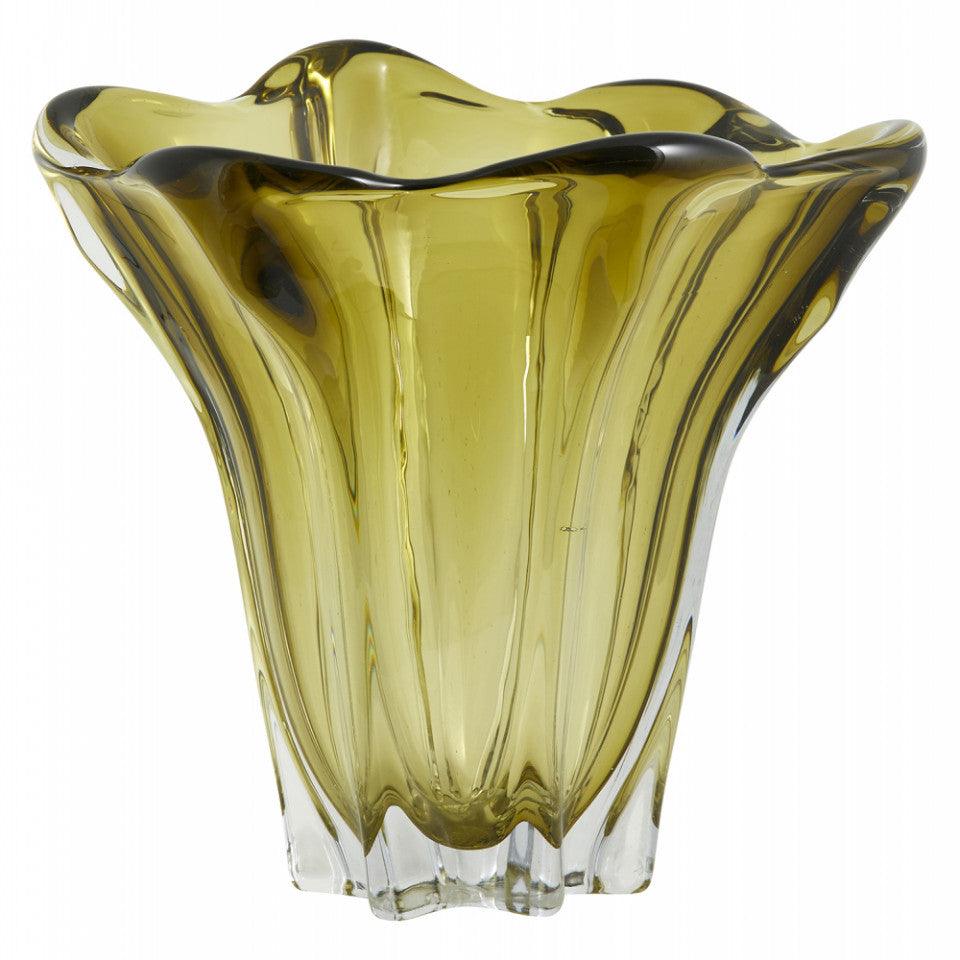 Vaza verde/transparenta din sticla 26 cm Iully Nordal - PARIS14A.RO