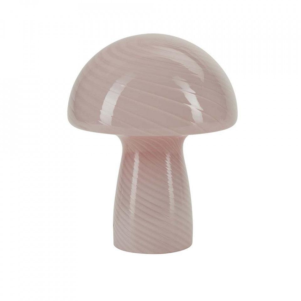 Veioza roz din sticla 23 cm Mushroom Bahne - PARIS14A.RO