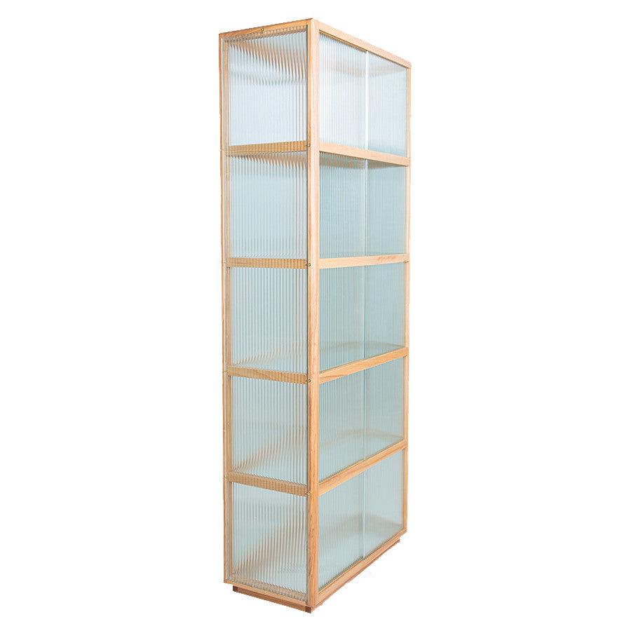 Vitrina maro din sticla si lemn de frasin 185 cm Divma HK Living - PARIS14A.RO