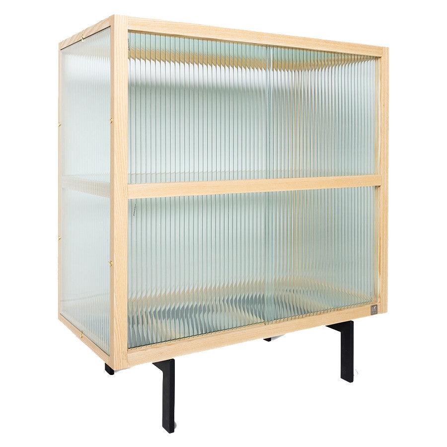 Vitrina maro din sticla si lemn de frasin 89 cm Divma HK Living - PARIS14A.RO