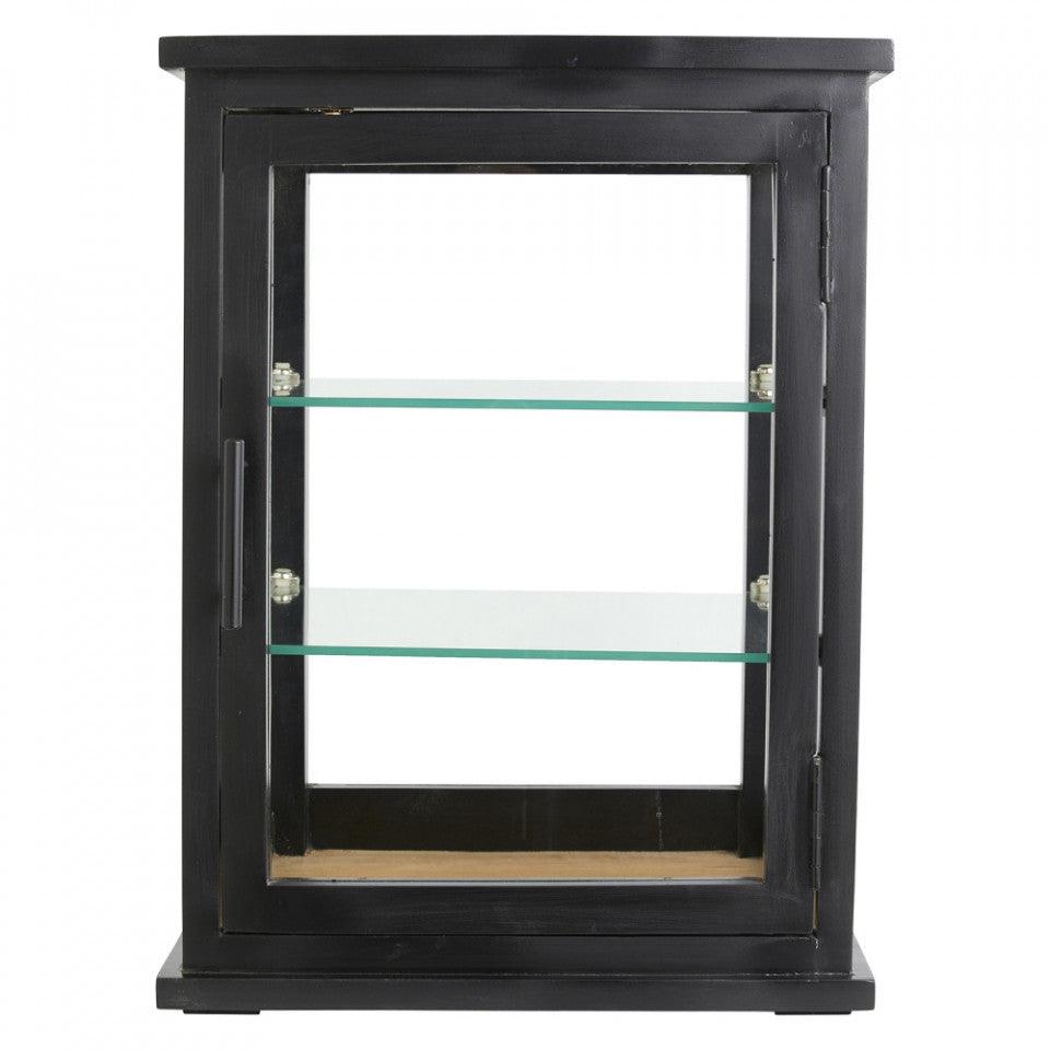 Vitrina neagra/transparenta din lemn de mahon si sticla 50 cm Arno Nordal - PARIS14A.RO